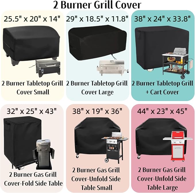 Mini Gas Grill Cover for Masterbuilt MB20030819 Portable Propane Grill, Outdoor Tabletop Griddle Cover for Pit Boss 10960 2-Burner Tabletop Griddle, 29 x 18.5 x 11.8 Inch