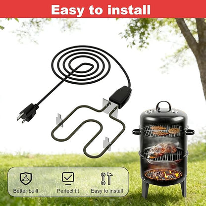 116-7000-0 Electric Heating Element for Brinkmann Gourmet Electric Smoker Compatible with SmokeN Grill 810-5290-5 810-5290-C 810-7080-0 810-7080-K 810-7090-S Heating Component (120V 1500W)