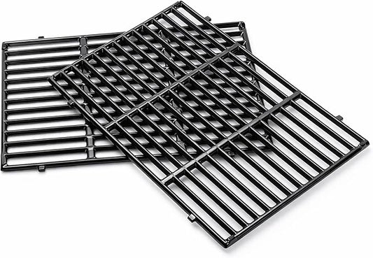 18.75"×13.25" Cast Iron Grill Grates - Porcelain-Enameled - 66095 66802 66805 Replacement for Weber Genesis II 300/LX 300 Series (E/S-310·315·320·325·330·335·340)