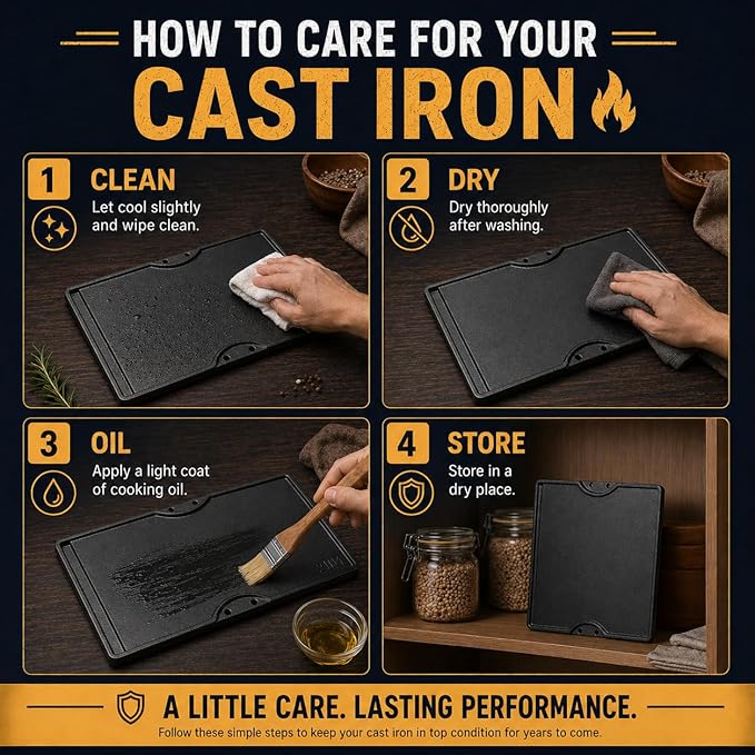 Cast Iron Griddle for Weber Spirit I & II 300 Series, Flat Top Grill Pan Replacement for Weber Spirit E310 E320 E330 S310 S320 S330, Fits Genesis Silver B/C Gold B/C 1000–3500, Replace Weber 7638 7639