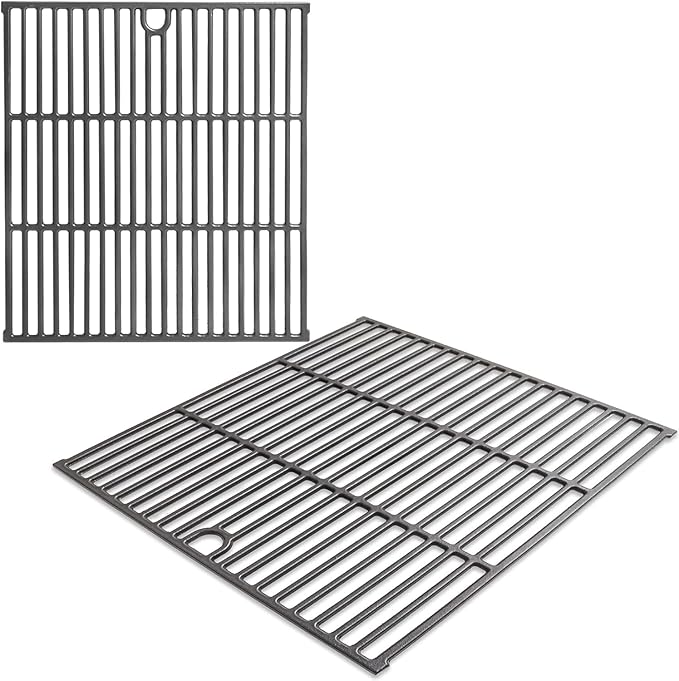 LS'BABQ Grill Grates Replacement Parts for Nexgrill 5 Burner 720-1046 720-1046A Gas Grill, 2 Pack Cast Iron Cooking Grid for Nexgrill 720-1046 Replacement Parts 5 Burner, 17.12'' x 17.12''