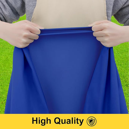 Smiry Picnic Table Cover with Bench Covers, Waterproof Elastic Fitted Polyester Tablecloths for 5 Ft Rectangle Tables, Washable Windproof Tablecloth for Camping, RV & Outdoor (Blue, 30x60 Inches)