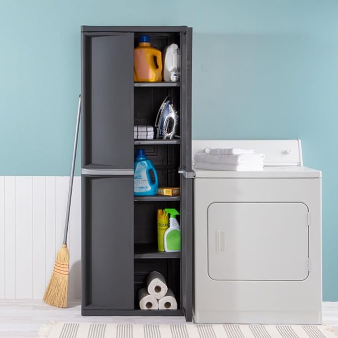 Sterilite Shelf Cabinet,4 Shelves,Flat Gray 01423V01-1 Each