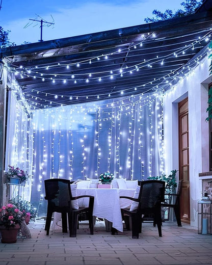 355FT 900 LED Christmas Lights, Extra Long Outdoor String Lights Waterproof, Timer & Memory, 8 Modes Dimmable Plug in Fairy Lights for Classroom Outside Tree Wedding Holiday Decorations, Cool White