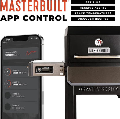 Masterbuilt® Gravity Series® 1050 Smoker Grill - Digital Charcoal Combo Grill with Free App, 1,050 Cooking Square Inches in Black, Model MB20041220