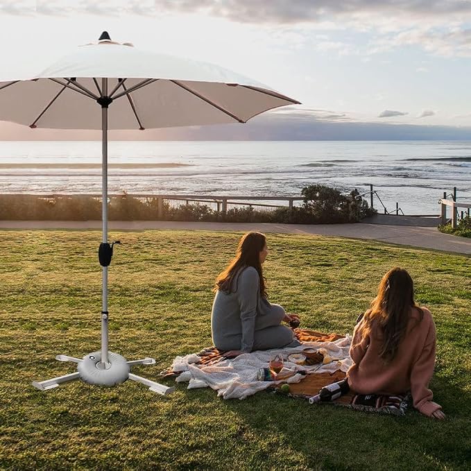 2Pack Foldable Portable Beach Umbrella Stand-Portable Patio Umbrella Base Holder,Outdoor Sunshade Anchor Size Plus Thickened,Rust Free Tempered Iron Umbrella Stand for Courtyard,Beach,Grass