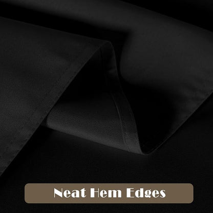 sancua 4 Pack Black Tablecloth 60 x 84 Inch, Rectangle Table Cloth for 4ft Tables - Stain and Wrinkle Resistant Washable Polyester Table Cover for Dining Wedding Banquet Party Buffet Restaurant