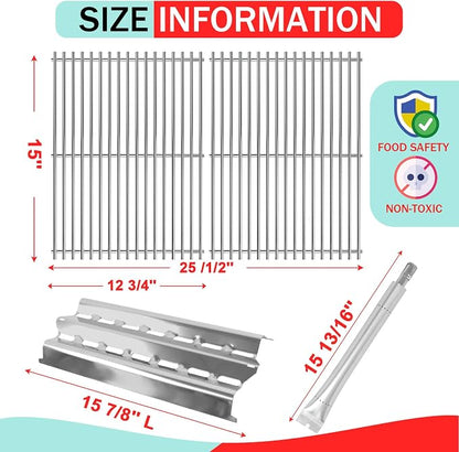 Grill Part for Broil King Sovereign 9868-54 9864-54 9868-84 9868-87 9868-57 | For broil king 9868-54 grill replacement parts & signet 320/Sovereign 70, 90, 20, 2 grates+3 plates+3 burners,stainless steel