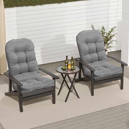 Adirondack Chair Cushion, Outdoor Patio Furniture Seat Pad, Waterproof | Waterproof cover with straps, PP cotton, high back thick seat pad for adirondack rocking chair indoor outdoor porch 44x19x4