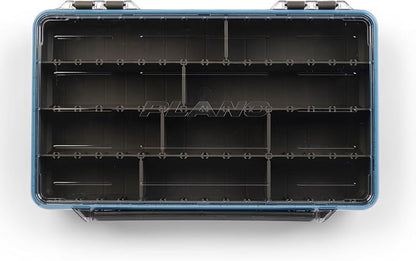 Plano StowAway 3700 Waterproof Stow Tackle Box, IPX7 Waterproof, with Rustricor, Single Latch Design, Transparent DuraView Lid, Stackable Storage for Fishing Bait, Lures and Gear