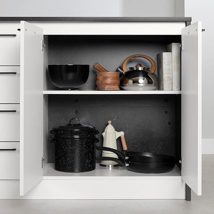 South Shore Myro Kitchen Island Faux Black Stone and White, Contemporary