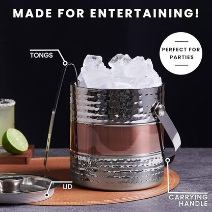 Elementi Manhattan Fire Pit Bundle Outdoor Firepit Set Includes 36” Natural Gas Concrete Firepit Table, Glass Windscreen, Stainless Steel Cover, Canvas Cover, Floor Mat, Ice Bucket
