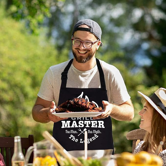 MUJUZE BBQ Grill Accessories Set,Grill Accessories Gifts for Fathers Day,BBQ Grill Sets for Men,31PCS Grilling Gifts for Men,Grilling Accessories with Apron for Dad,Barbecue Tool Sets