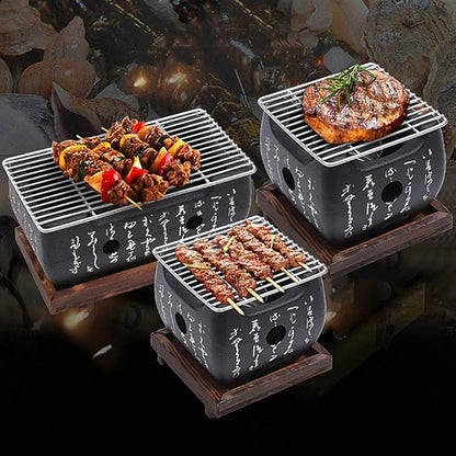 BBQ Barbeque Barbecue Grill,Aluminum Alloy Furnace,Portable Household Charcoal Barbecue Stove,Indoor and Outdoor,2 Size (Size : 11.5cm13cm)