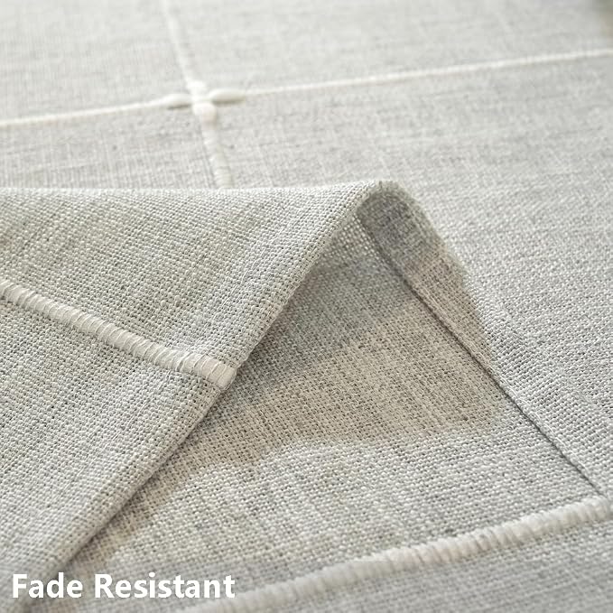 TruDelve Cotton Square Tablecloth 70 x 70 Grey Fabric Farmhouse Cloth Tablecloths Outdoor Table Cloth for Picnic Table Cover (Grey,70"x70",Square)