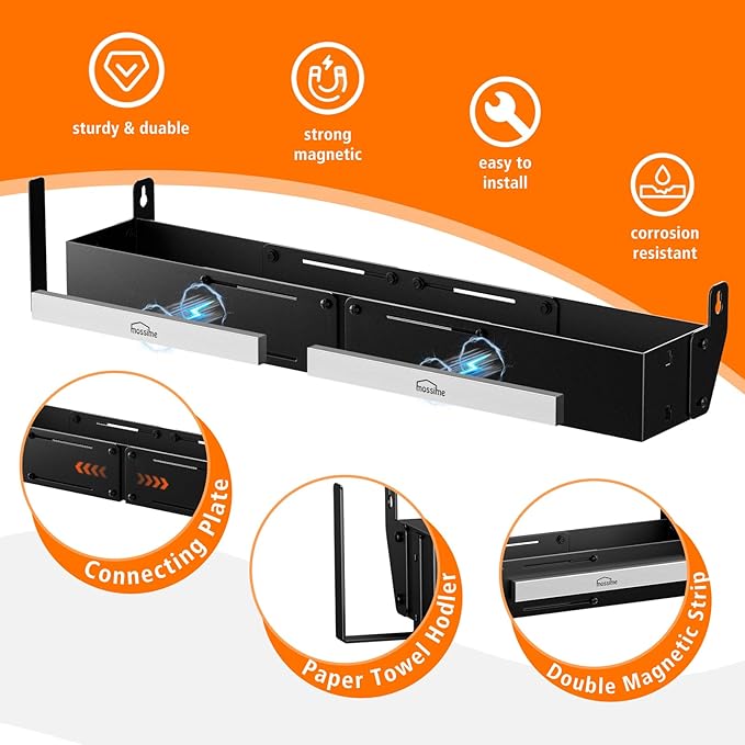 Front Griddle Caddy for Blackstone 28"/36" Griddles, Large Capacity Grill Accessories Organizer for Black Stone with Magnetic Tool Holder, Paper Towel Holder, BBQ Accessory Storage for Outdoor Grill