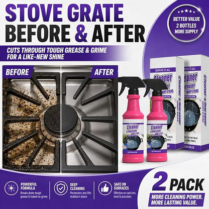 Fast-Acting Heavy-Duty Grill Degreaser Spray, 2Pcs BBQ Heavy Duty Degreaser Grill Cleaner Spray, Grills Cleaner Spray For Outdoor Grills