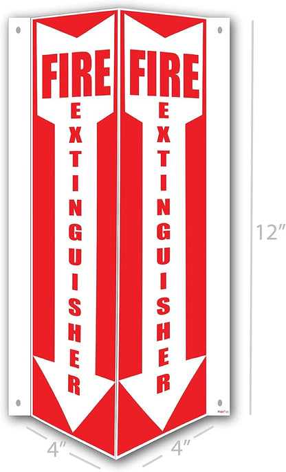 3D Fire Extinguisher Sign | 12 x 4 x 4 Inch Fire Projection Wall Sign | Pre-Drilled Mounting