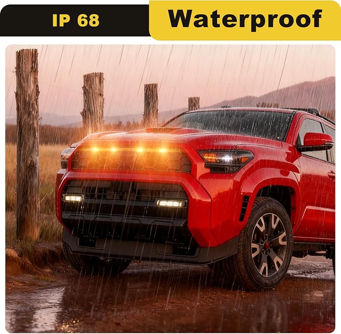 Amber Led Grills Light for 2025 Toyota 4Runner trdSport Off-Road | 4 in 1 20 6th gen 4runner Premium 2027 2026 Grille Grill Lights Accessories