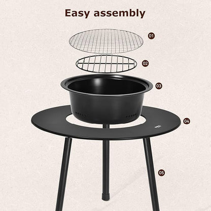 Barbecue Charcoal Grill,Folding Portable Dual use small bbq,Mini Outdoor Garden Barbecue Meat Rack for Backyard,Cooking,Camping and Parties (22IN)