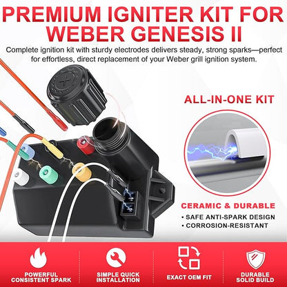 67532 Igniter 66220 Button Replacement for Weber Ignition Kit Weber GS4 Genesis II E-330 Parts Weber Genesis II E-335, Genesis 2 S-335, II S-345, Genesis 2 SE-330, Genesis 2 SE-335, II CE-330 Grills