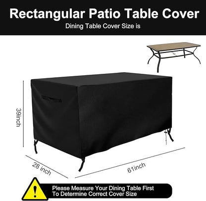 Outdoor Waterproof Grill Table Cover, 60 Inch Rectangle Patio Dining Table Covers Outdoor Heavy Duty Waterproof Patio BBQ Grill Stand Cover(61"Lx 39"W x 28"H)