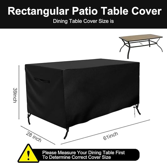 Outdoor Waterproof Grill Table Cover, 60 Inch Rectangle Patio Dining Table Covers Outdoor Heavy Duty Waterproof Patio BBQ Grill Stand Cover(61"Lx 39"W x 28"H)