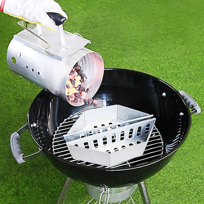 Originals Charcoal Basket Stainless Steel Char Holder, Compatible with Weber Grilling Accessories Charcoal Container Contoured Carbon Briquet Grilling Baskets(2 Pieces), silver