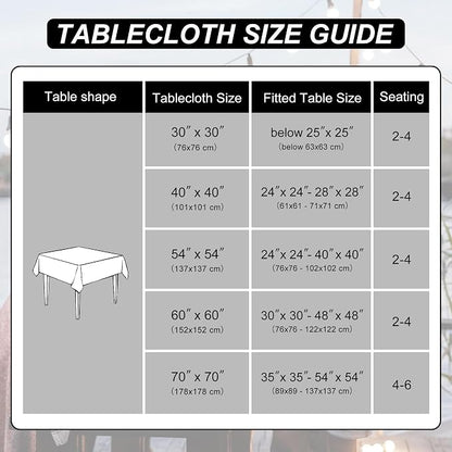DWCN Square Tablecloth - 70 x 70 Inch - Waterproof Stain and Wrinkle Resistant Washable Table Cloth, Decorative Fabric Table Cover for Kitchen Dining Room Party and Outdoor Use, Grey