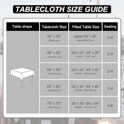 DWCN Square Tablecloth - 40 x 40 Inch - Waterproof Stain and Wrinkle Resistant Washable Table Cloth, Decorative Fabric Table Cover for Kitchen Dining Room Party and Outdoor Use, Black