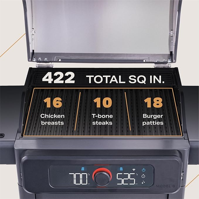 Current® Model G Dual Zone Grill, Smart Electric Outdoor Grill with 200-700°F Range for Searing & Roasting, Digital Precision, Independent Heat Zones, Apartment-Friendly & Weather-Resistant, Slate