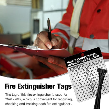 25 Sets Metal Inspection Tags - 2026-2029 Aluminum Fire Extinguisher Tags, 2.3 X 3 Inch, Weatherproof for Indoor/Outdoor Use