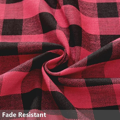 TruDelve 102 Inch Rectangle Christmas Table Cloth Red and Black Checkered Tablecloth Cloth Tablecloths for Rectangle Tables (Red,102"x60",Rectangular)