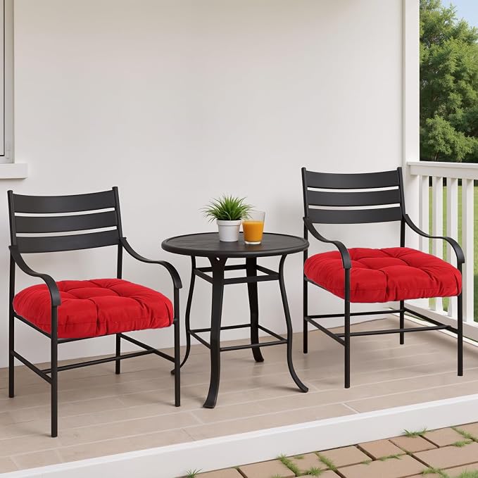 MTMR 2Pcs Outdoor Chair Cushions, Patio Furniture Seat Pads, Waterproof | 2Pcs , waterproof cover, PP cotton, u-shaped, no-fading, thick patio seat pads for outdoor wicker furniture in yard, 19x19x4