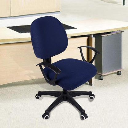 Smiry Office Computer Chair Covers for Desk Rotating Chair Protector | Stretch Jacquard Removable Washable Universal Slipcovers, Seat + Backrest Cover, Navy Blue