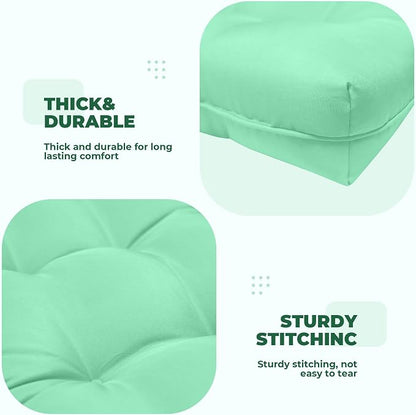 DANGHOOGY Wicker Chair Cushions, Waterproof Outdoor Loveseat Cushions for Patio Furniture, Tufted Wicker Furniture Cushions, 1 Loveseat and 2 U-Shaped Cushions, Cyan