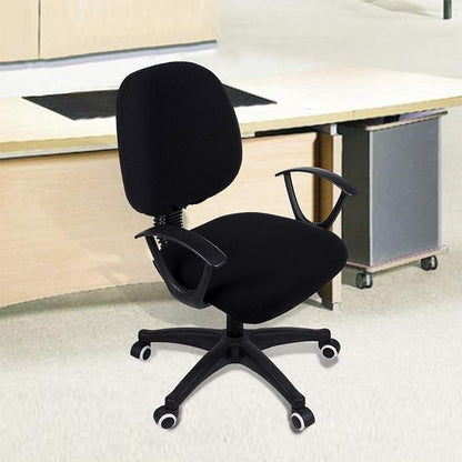 Smiry Office Computer Chair Covers for Desk Rotating Chair Protector | Stretch Jacquard Removable Washable Universal Slipcovers, Seat + Backrest Cover, Black