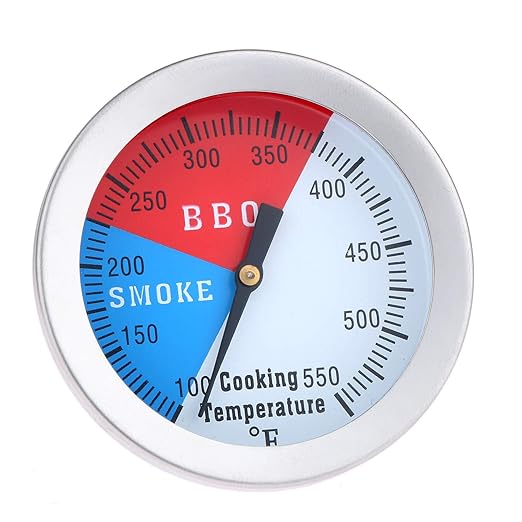 BBQ Thermometer Gauge, 2inch/52mm Stainless Steel Grill Temperature, Fahrenheit and Heat Indicator for Smoker Wood Charcoal Pit