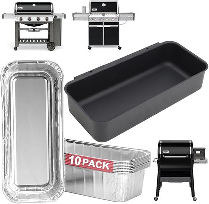 70379 Catch Pan Kit for Weber Summit 400/600, Genesis II & Genesis II LX 400 & 600 Series Grills(2016+) Drip Pan, 6498 6417 Grease Catcher Pans for Weber Searwood 600 SmokeFire EX4/EX6 Series 10 PCS