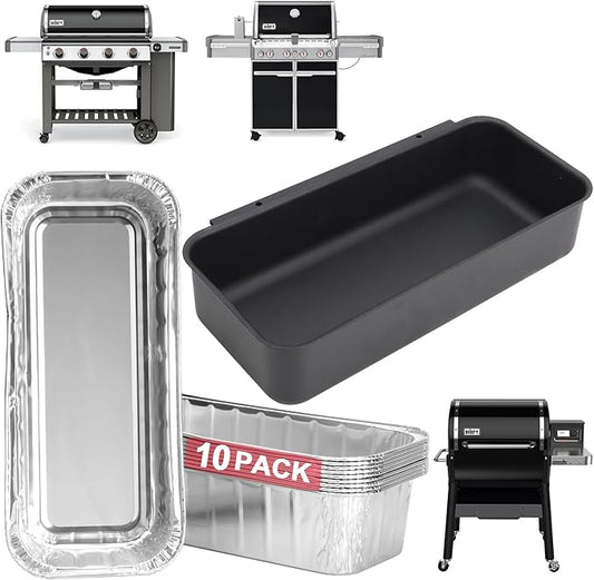 70379 Catch Pan Kit for Weber Summit 400/600, Genesis II & Genesis II LX 400 & 600 Series Grills(2016+) Drip Pan, 6498 6417 Grease Catcher Pans for Weber Searwood 600 SmokeFire EX4/EX6 Series 10 PCS