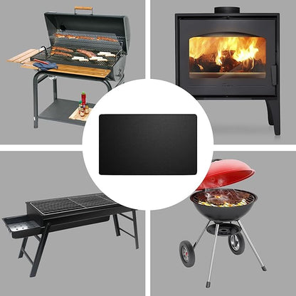 RONGTAI 36" x 48" Heat Resistant Under Grill Mats, Fireproof Waterproof Deck Patio Protector, Reusable Oil-Proof Square BBQ Mat for Outdoor Grill, Stove