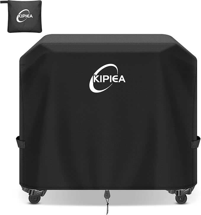 Kipiea Heavy Duty Grill Cover for Traeger Flatrock 3 Zone, 600D Oxford Fabric Wood Pellet Smoker Covers Waterproof & Windproof, Pellet BBQ Grill Cover for Outside Anti-UV, No Tear, No Fading