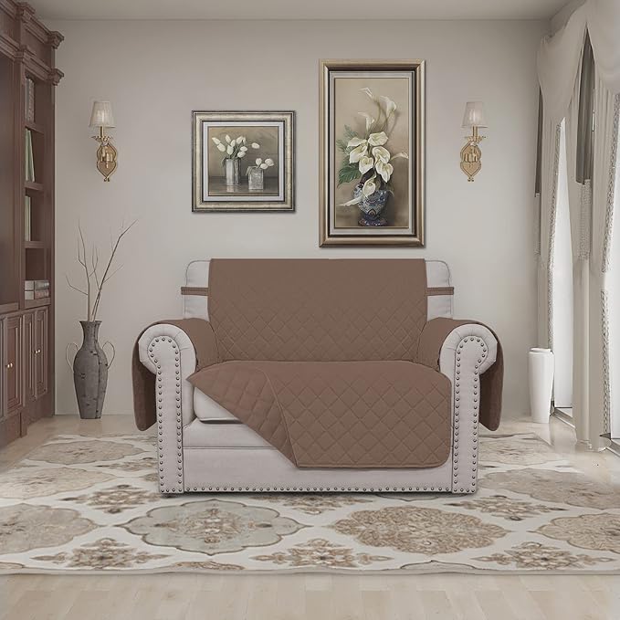 Easy-Going Reversible Couch Cover, Oversized Chair, Brown/Brown | Machine Washable Slipcover For Dogs, Water Resistant Furniture Mat For Living Room, Non-Slip Sofa Cover, Pet Friendly