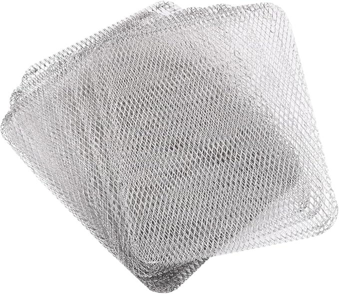 Luxshiny BBQ Grill Mesh Mat: 10Pcs Disposable Aluminum Grill Topper Broiler Net Pans Non-Stick Cooking Grid Grates Pad Baking Tools for Outdoor Camping Barbeque Picnics Backpacking Backyards