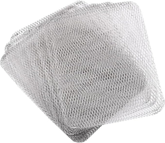 Luxshiny BBQ Grill Mesh Mat: 10Pcs Disposable Aluminum Grill Topper Broiler Net Pans Non-Stick Cooking Grid Grates Pad Baking Tools for Outdoor Camping Barbeque Picnics Backpacking Backyards