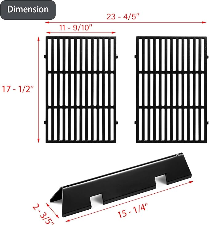 Spirit Grill Replacement Parts 7638 Grates 7636 Flavorizer Bars for Weber Spirit and Spirit II 300 Series Grills with Front Mount Controls E-310 E320 E330 S310 S320 S330 SP310 SP320 SP330 II E-310