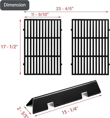 Spirit Grill Replacement Parts 7638 Grates 7636 Flavorizer Bars for Weber Spirit and Spirit II 300 Series Grills with Front Mount Controls E-310 E320 E330 S310 S320 S330 SP310 SP320 SP330 II E-310