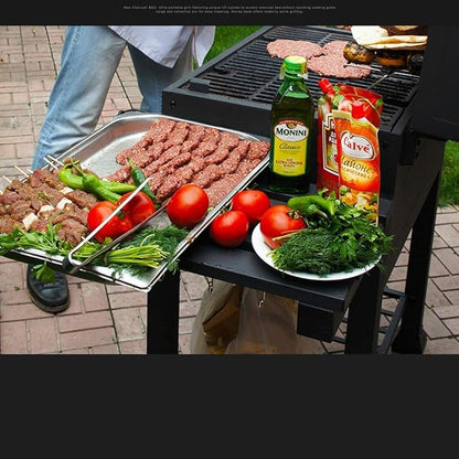 BBQ Grill - Thicken portable barbecue home charcoal garden large commercial barbecue smokeless car outdoor villa