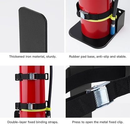 Fire Extinguisher Mount,Heavy Duty Vehicle Bracket Compatible with 20lb ABC, 10lb CO2 or a 15lb CO2 Fire Extinguishers (Black 2pcs)