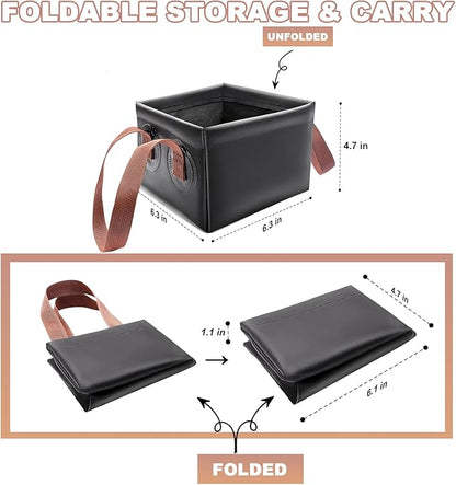 Collapsible Dunk Tank & Cleaning Tray for Grill Brushes - Universal Soaking Tub for Scraper Tools, Fits Cast Iron and Stainless Steel Grill Grates Accessories